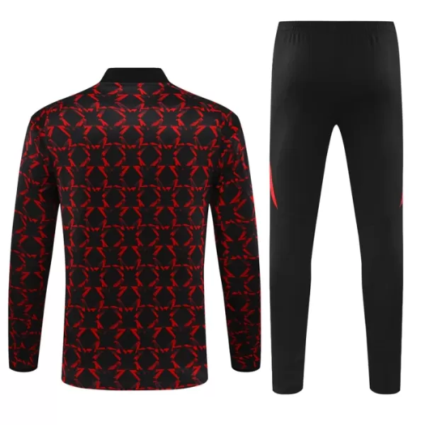 Conjunto de Moletom de Treino Manchester United Homem Quarto-Zíper 2024/25 Preta