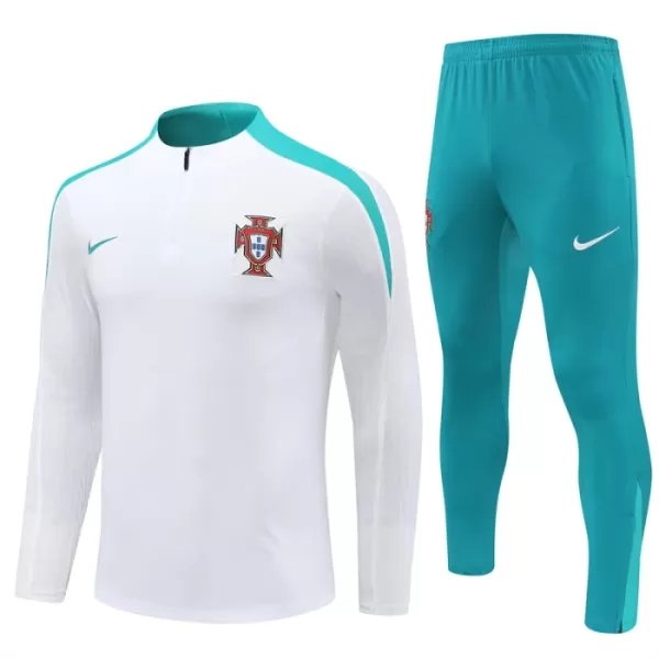 Conjunto de Moletom de Treino Portugal Homem Quarto-Zíper 2024/25 Branca