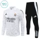 Conjunto de Moletom de Treino Real Madrid Criança Quarto-Zíper 2024/25 Branca