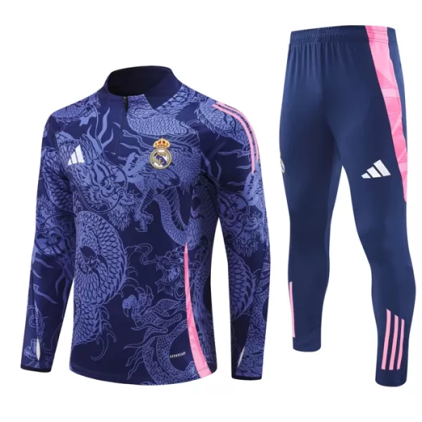 Conjunto de Moletom de Treino Real Madrid Dragon Homem Quarto-Zíper 2024/25 Navy