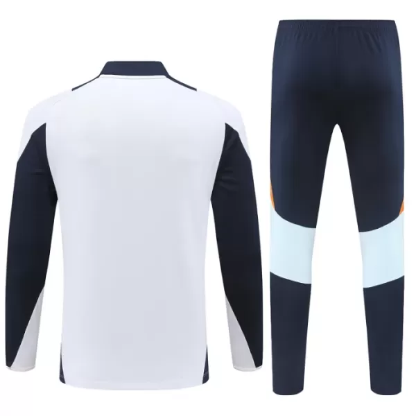 Conjunto de Moletom de Treino Real Madrid Homem Quarto-Zíper 2024/25 Branca