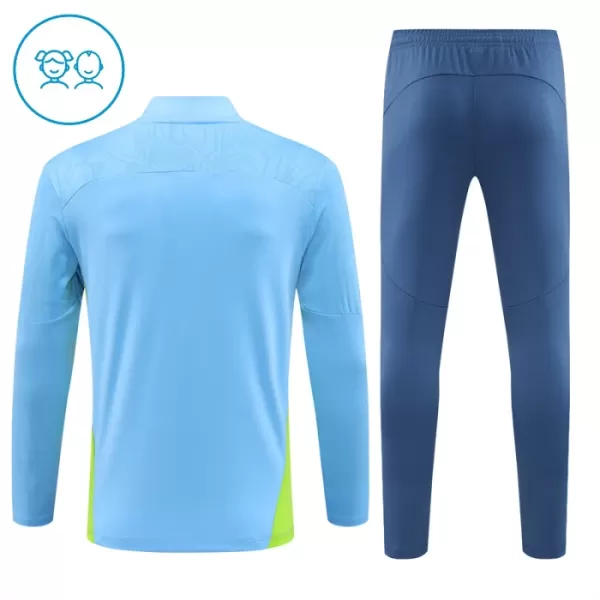 Conjunto de Moletom de Treino Manchester City Criança Quarto-Zíper 2024/25 Azul