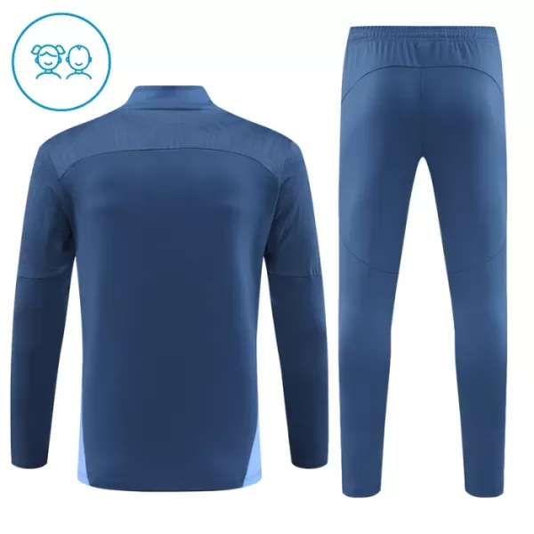 Conjunto de Moletom de Treino Manchester City Criança Quarto-Zíper 2024/25 Navy