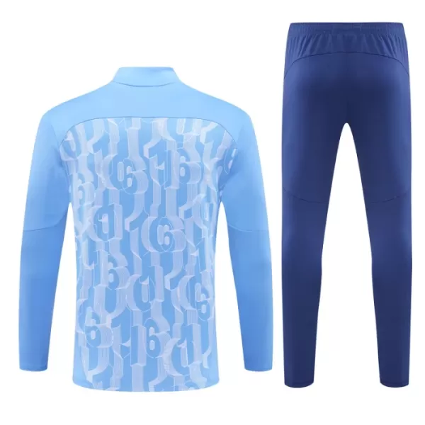 Conjunto de Moletom de Treino Manchester City Homem Quarto-Zíper 2024/25 Azul