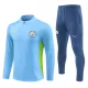 Conjunto de Moletom de Treino Manchester City Homem Quarto-Zíper 2024/25 Azul