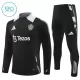 Conjunto de Moletom de Treino Manchester United Criança Quarto-Zíper 2024/25 Preta