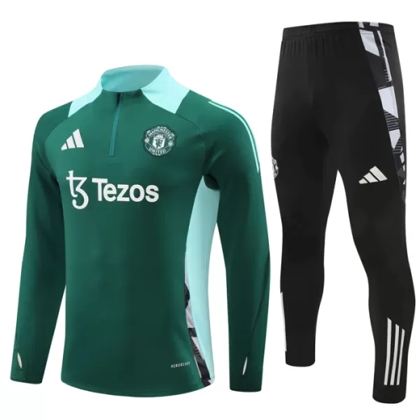 Conjunto de Moletom de Treino Manchester United Homem Quarto-Zíper 2024/25 Verde