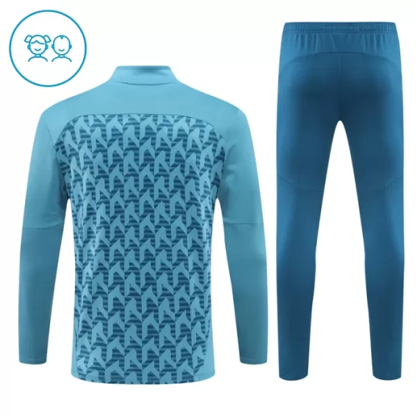 Conjunto de Moletom de Treino Olympique Marseille Criança Quarto-Zíper 2024/25 Azul