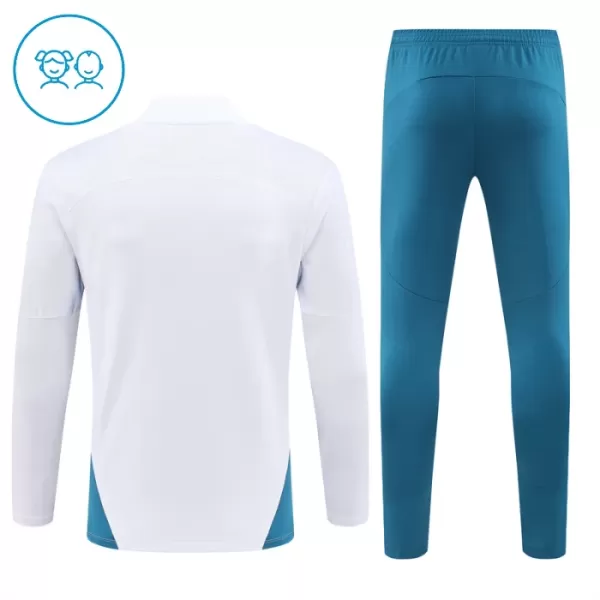 Conjunto de Moletom de Treino Olympique Marseille Criança Quarto-Zíper 2024/25 Branca