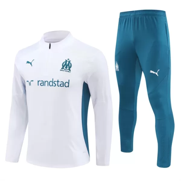 Conjunto de Moletom de Treino Olympique Marseille Homem Quarto-Zíper 2024/25 Branca