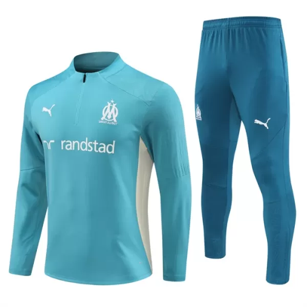 Conjunto de Moletom de Treino Olympique Marseille Teal Version Homem Quarto-Zíper 2024/25