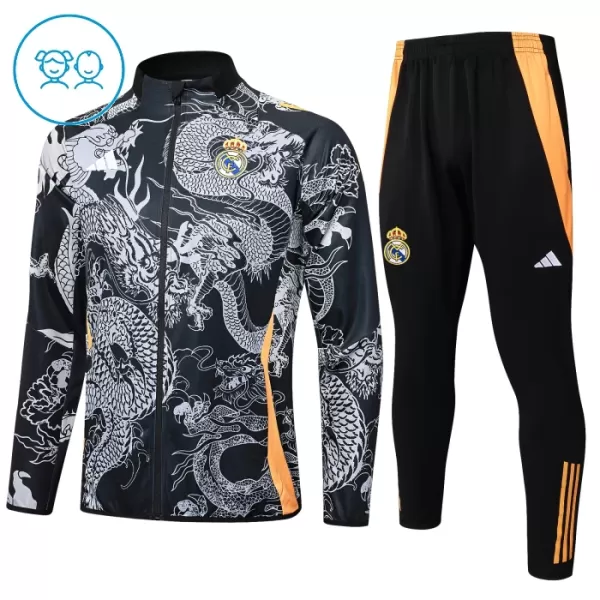 Casaco de Treino Conjunto Real Madrid Dragon Criança 2024/25 Preta