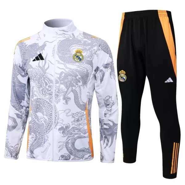 Casaco de Treino Conjunto Real Madrid Dragon Homem 2024/25 Branca