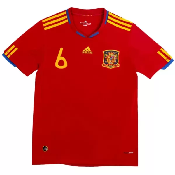 Camisola Espanha A. Iniesta 6 2010 Retrô Homem Equipamento 1ª