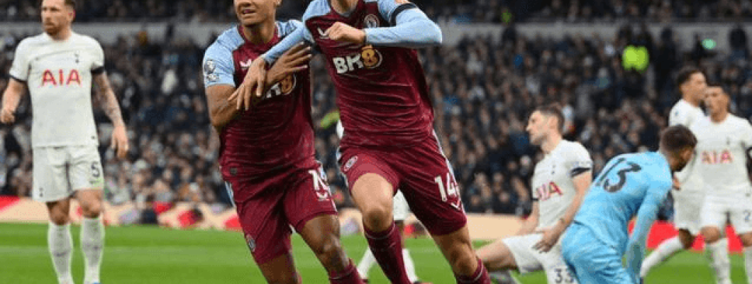 O Tottenham perdeu por 2 a 1 para o Aston Villa e sofreu três derrotas consecutivas na Premier League